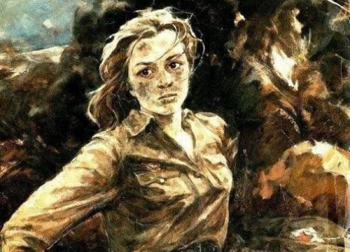 «Героиня Сталинградской битвы Наташа Качуевская», 1984. Художница: Ирина Балдина
