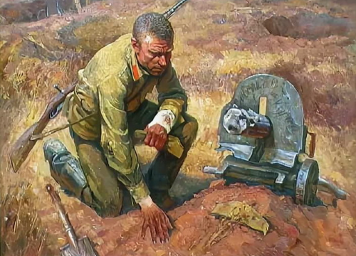 «Товарищи», 1983. Художник: Борис Тарелкин. Чувашский художественный музей, Чебоксары