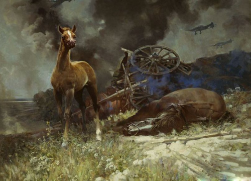 «Лихолетье», 1984. Художник: Николай Присекин. Студия военных художников имени М.Б. Грекова