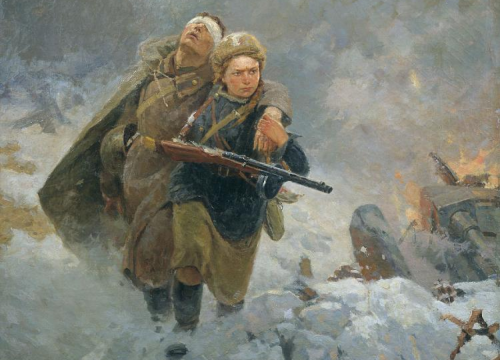 «Сестрица», 1954. Художник: Марат Самсонов. Центральный музей Вооружённых Сил РФ, Москва