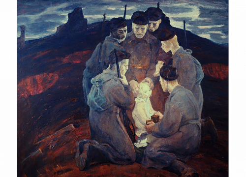 «Солдаты-отцы», 1971. Художник: Борис Михайлович Неменский. Псковская картинная галерея, Псков